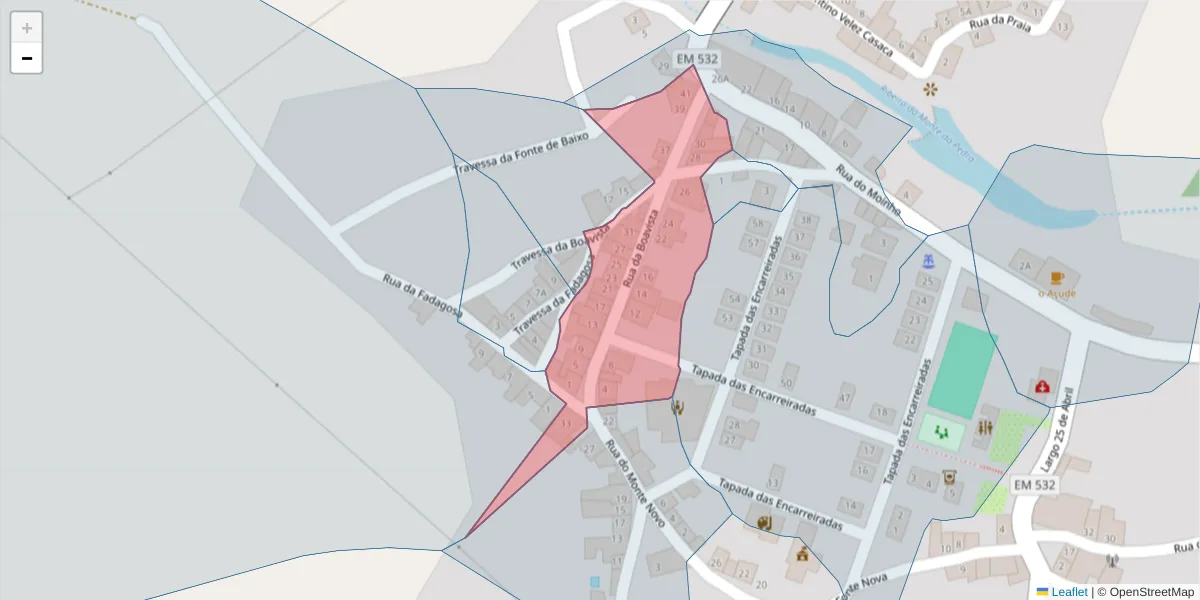 Mapa detalhado do código postal 7430-316 com limites, códigos postais vizinhos e agências dos correios