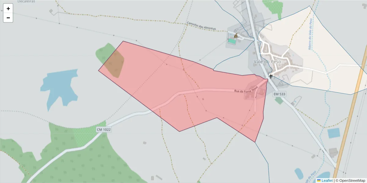 Mapa detalhado do código postal 7430-353 com limites, códigos postais vizinhos e agências dos correios