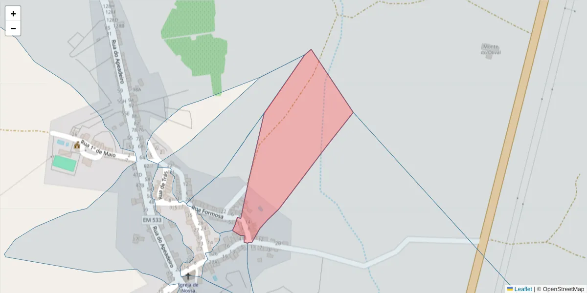 Mapa detalhado do código postal 7430-357 com limites, códigos postais vizinhos e agências dos correios