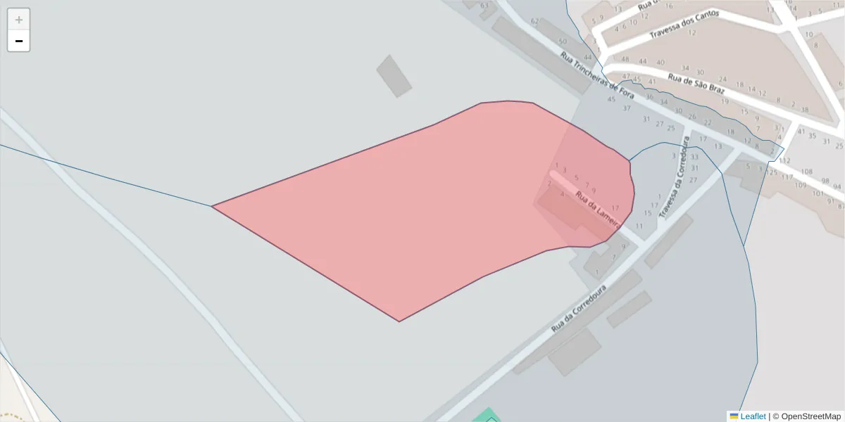 Mapa detalhado do código postal 7440-043 com limites, códigos postais vizinhos e agências dos correios