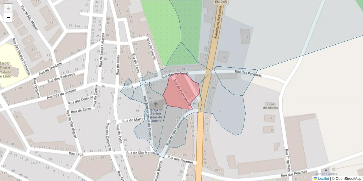 Mapa detalhado do código postal 7440-056 com limites, códigos postais vizinhos e agências dos correios