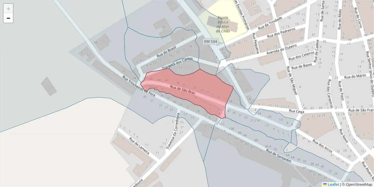 Mapa detalhado do código postal 7440-060 com limites, códigos postais vizinhos e agências dos correios