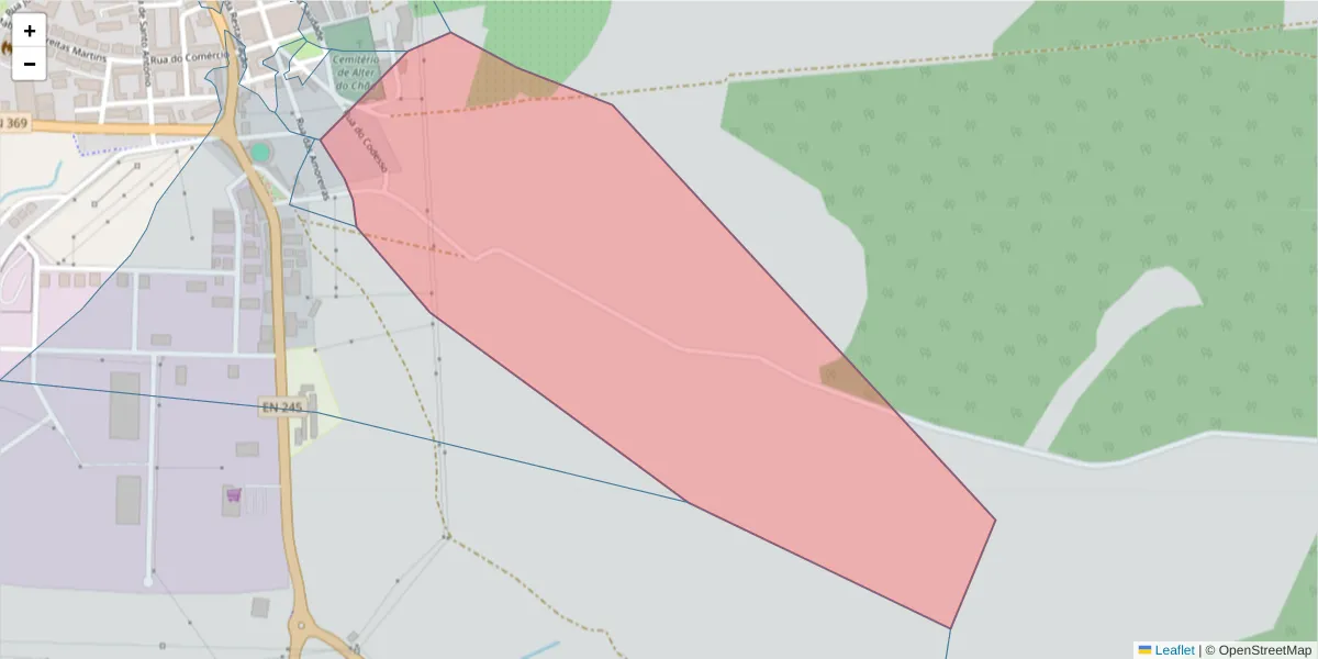 Mapa detalhado do código postal 7440-068 com limites, códigos postais vizinhos e agências dos correios
