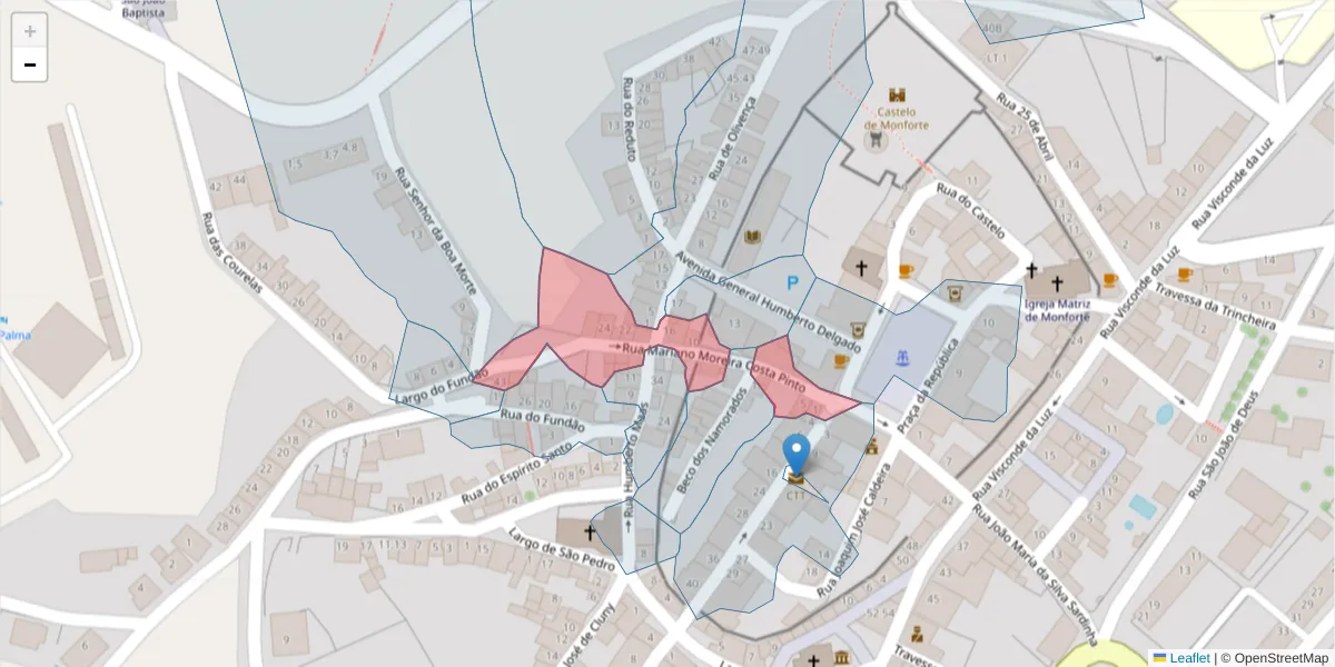 Mapa detalhado do código postal 7450-137 com limites, códigos postais vizinhos e agências dos correios