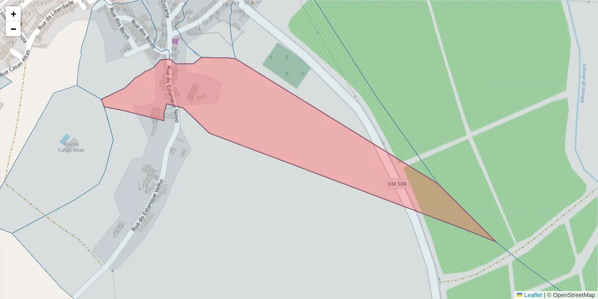 Mapa detalhado do código postal 7450-230 com limites, códigos postais vizinhos e agências dos correios