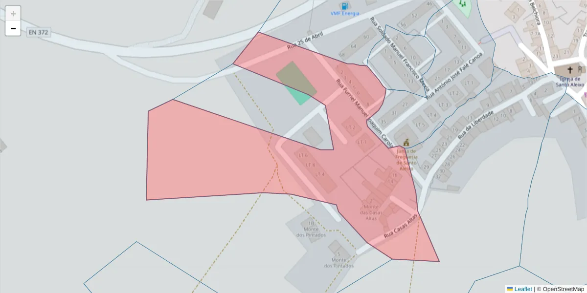 Mapa detalhado do código postal 7450-237 com limites, códigos postais vizinhos e agências dos correios