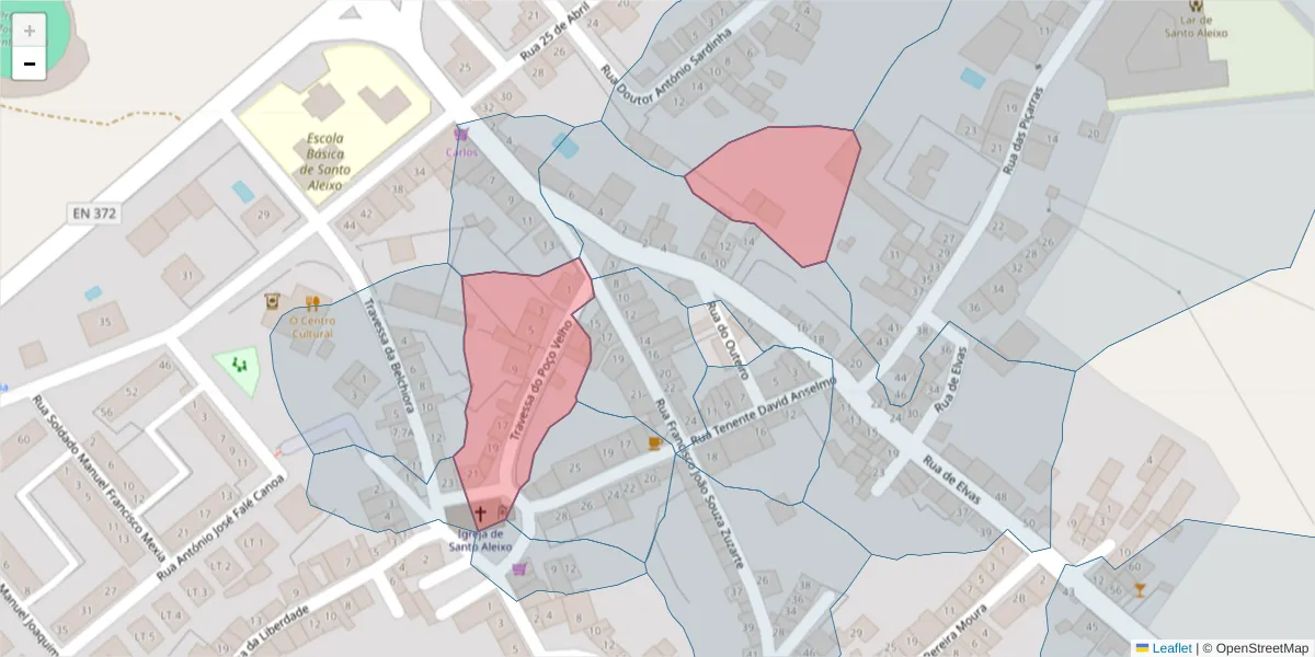 Mapa detalhado do código postal 7450-243 com limites, códigos postais vizinhos e agências dos correios