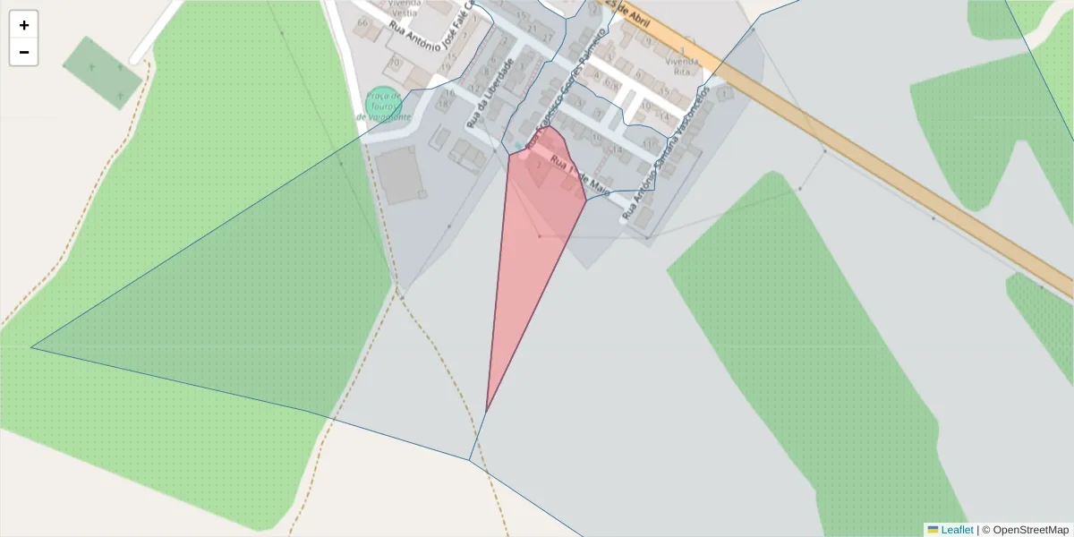 Mapa detalhado do código postal 7450-265 com limites, códigos postais vizinhos e agências dos correios
