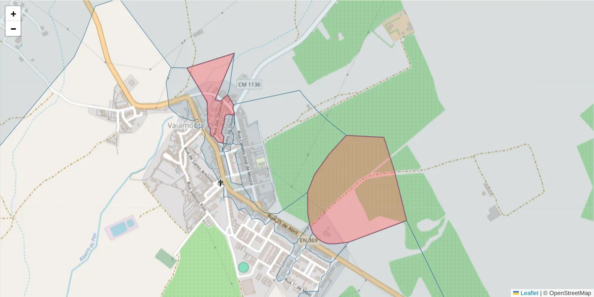 Mapa detalhado do código postal 7450-272 com limites, códigos postais vizinhos e agências dos correios