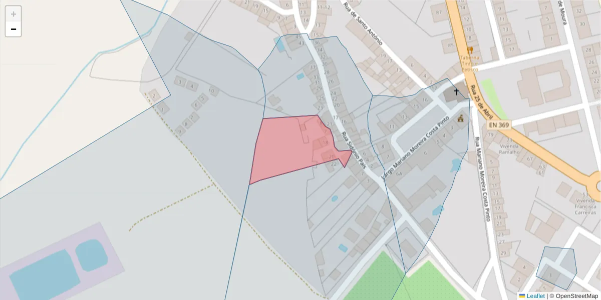 Mapa detalhado do código postal 7450-277 com limites, códigos postais vizinhos e agências dos correios
