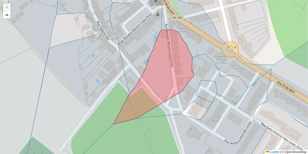 Mapa detalhado do código postal 7450-282 com limites, códigos postais vizinhos e agências dos correios