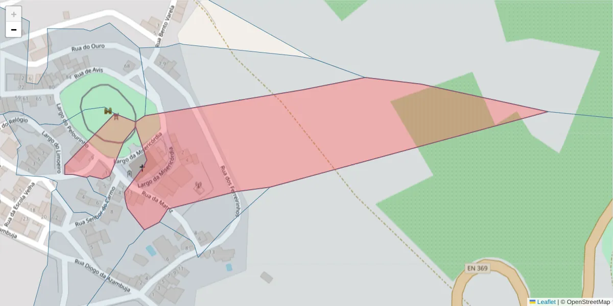 Mapa detalhado do código postal 7460-005 com limites, códigos postais vizinhos e agências dos correios