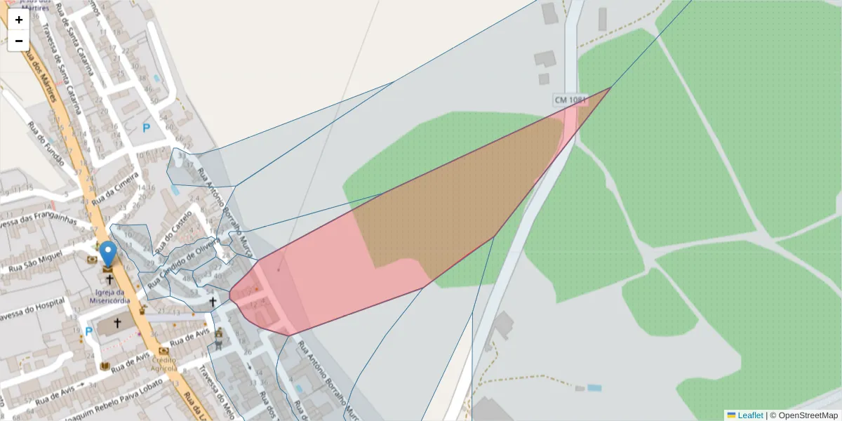 Mapa detalhado do código postal 7460-134 com limites, códigos postais vizinhos e agências dos correios