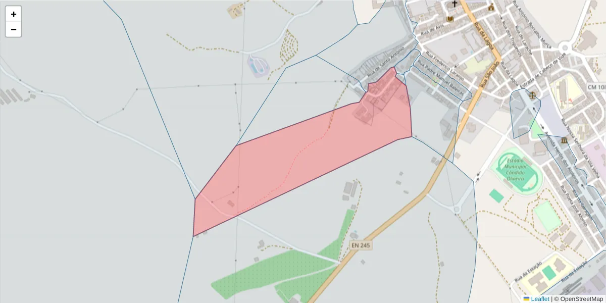Mapa detalhado do código postal 7460-142 com limites, códigos postais vizinhos e agências dos correios