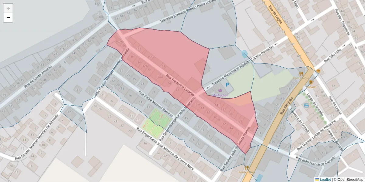 Mapa detalhado do código postal 7460-143 com limites, códigos postais vizinhos e agências dos correios