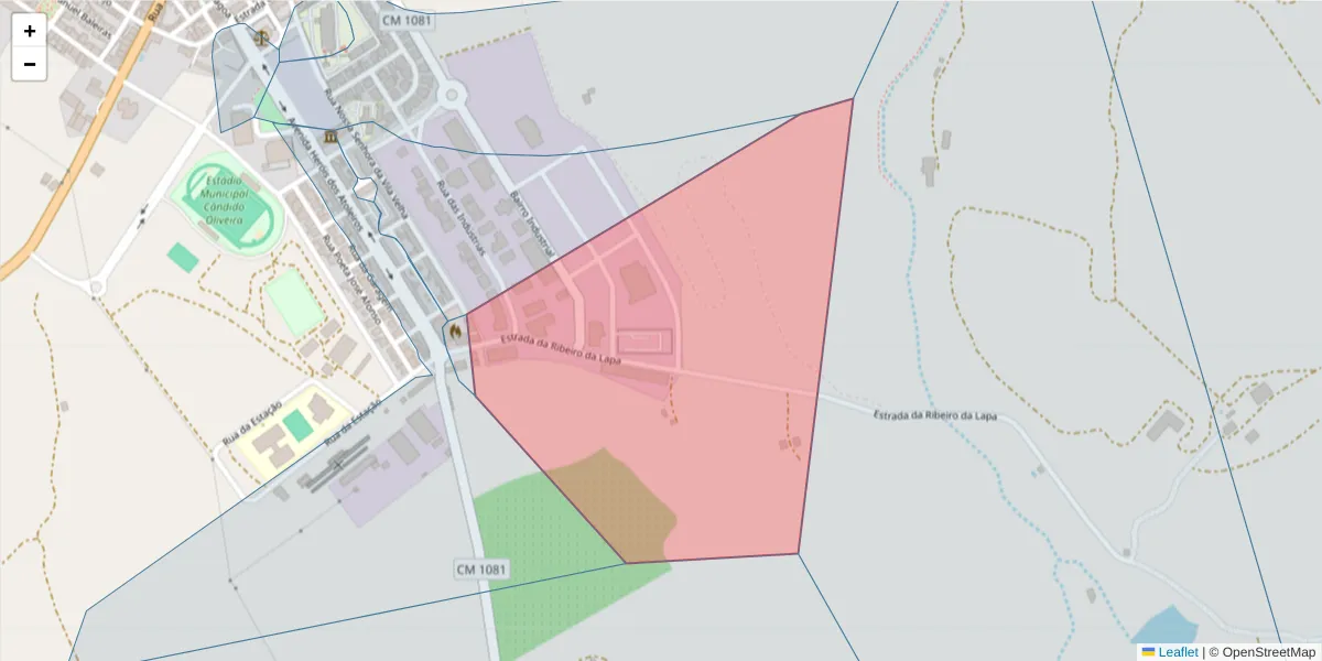 Mapa detalhado do código postal 7460-162 com limites, códigos postais vizinhos e agências dos correios