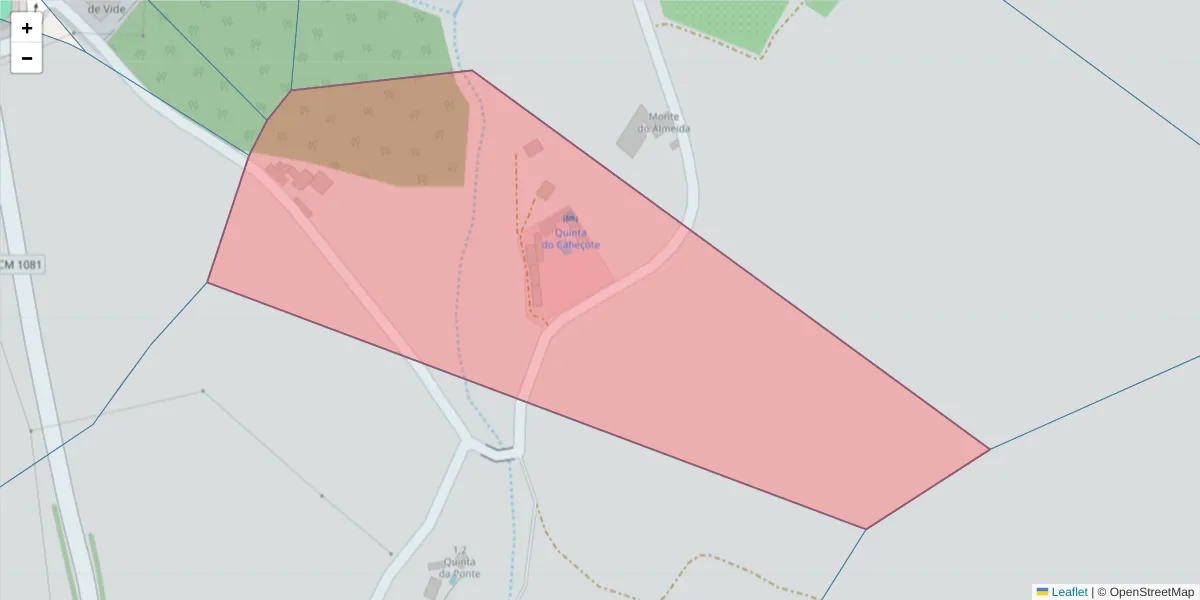 Mapa detalhado do código postal 7460-999 com limites, códigos postais vizinhos e agências dos correios