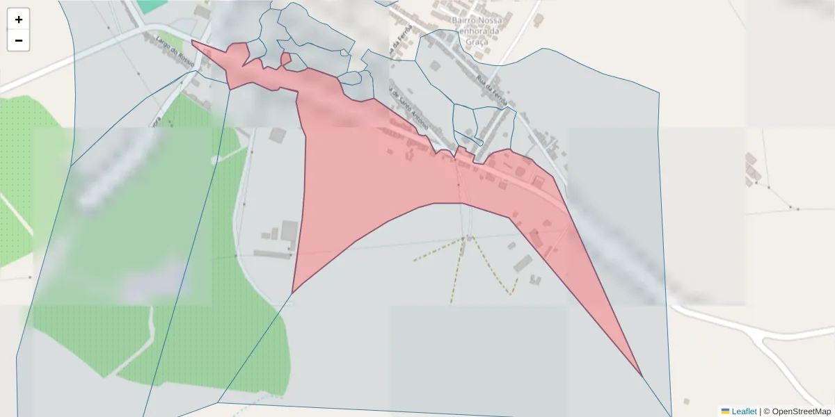 Mapa detalhado do código postal 7470-011 com limites, códigos postais vizinhos e agências dos correios