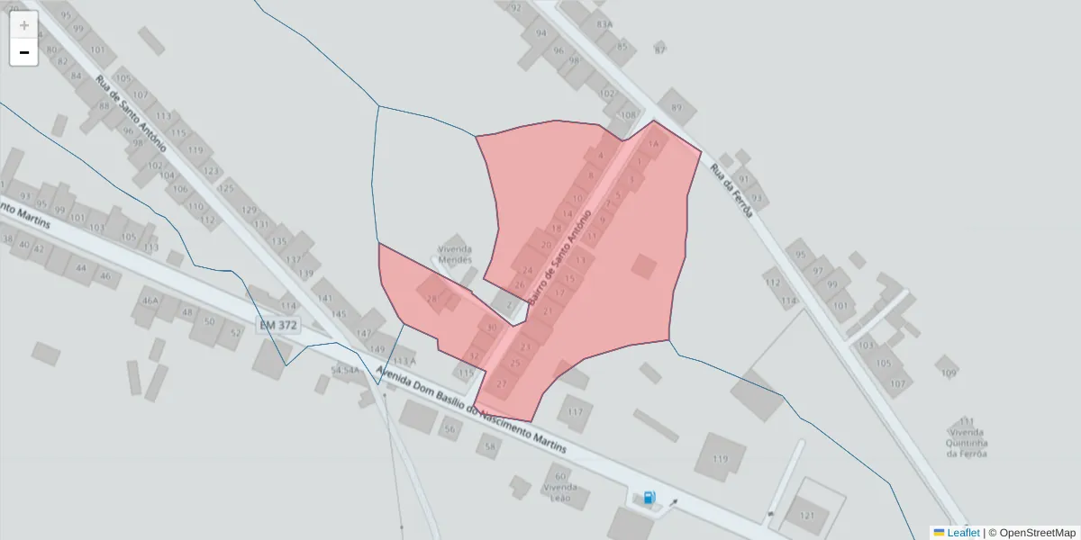 Mapa detalhado do código postal 7470-015 com limites, códigos postais vizinhos e agências dos correios