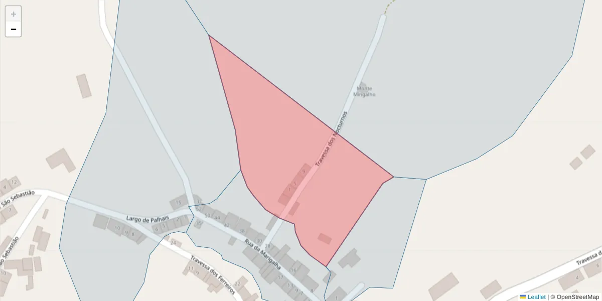 Mapa detalhado do código postal 7470-048 com limites, códigos postais vizinhos e agências dos correios