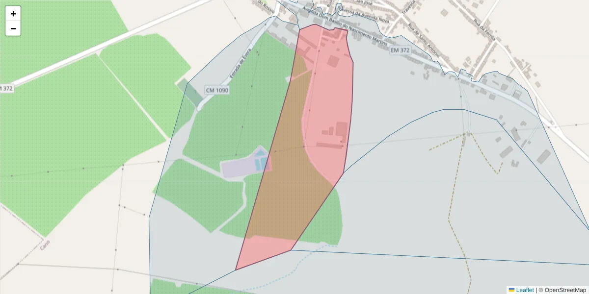 Mapa detalhado do código postal 7470-079 com limites, códigos postais vizinhos e agências dos correios
