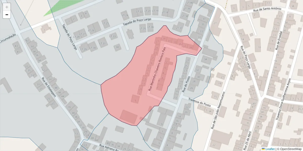 Mapa detalhado do código postal 7470-110 com limites, códigos postais vizinhos e agências dos correios