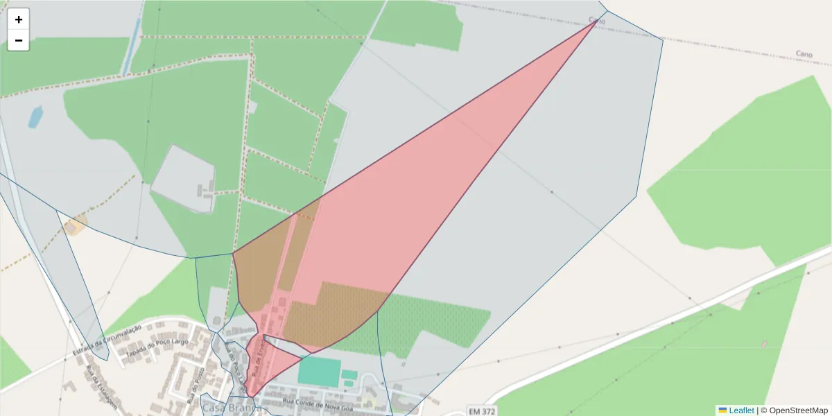 Mapa detalhado do código postal 7470-127 com limites, códigos postais vizinhos e agências dos correios