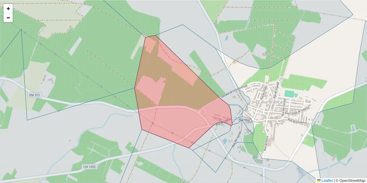 Mapa detalhado do código postal 7470-137 com limites, códigos postais vizinhos e agências dos correios