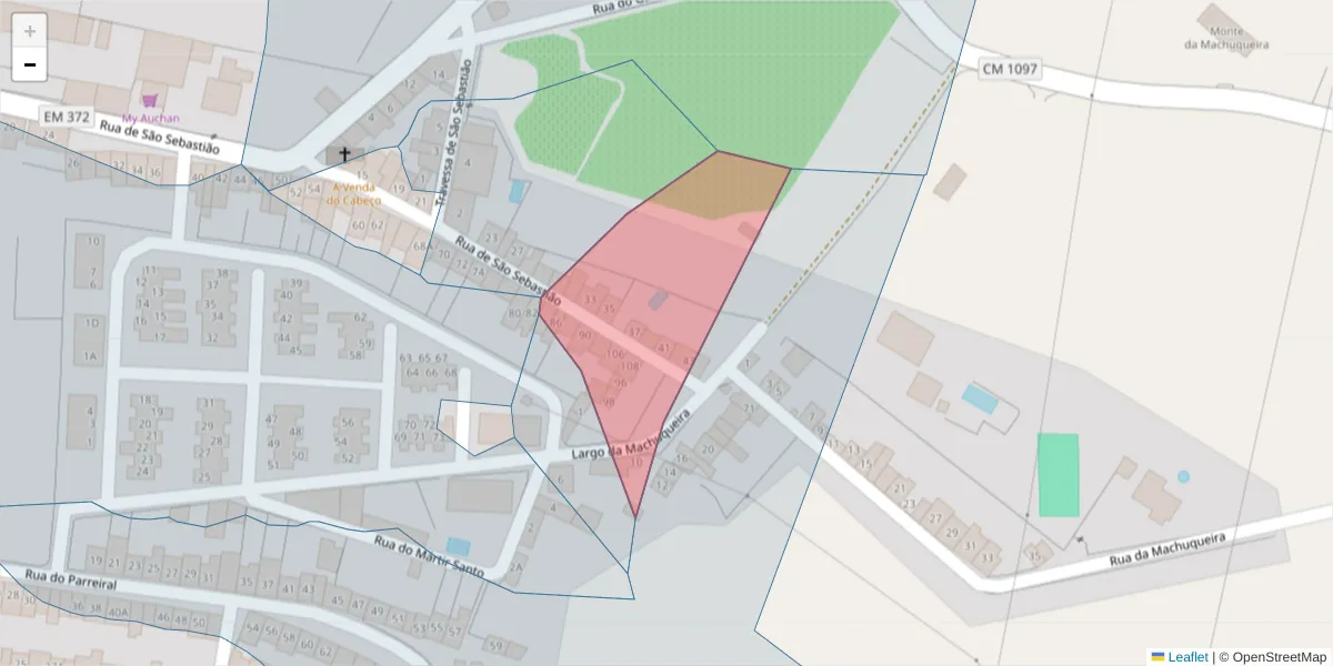Mapa detalhado do código postal 7470-263 com limites, códigos postais vizinhos e agências dos correios