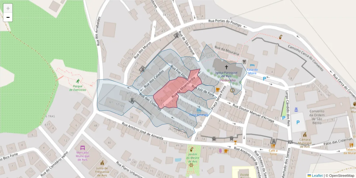 Mapa detalhado do código postal 7480-127 com limites, códigos postais vizinhos e agências dos correios