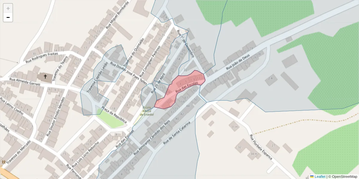 Mapa detalhado do código postal 7480-292 com limites, códigos postais vizinhos e agências dos correios