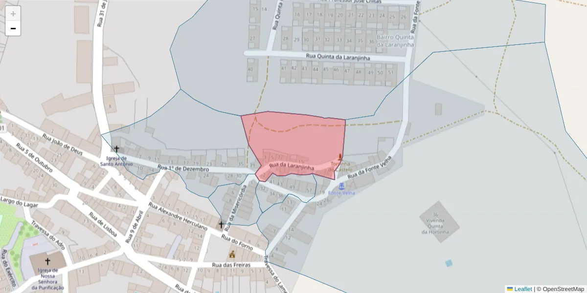 Mapa detalhado do código postal 7490-075 com limites, códigos postais vizinhos e agências dos correios