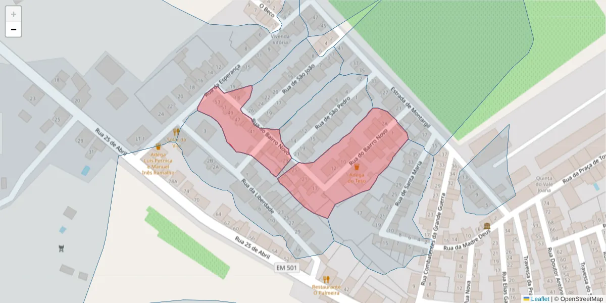 Mapa detalhado do código postal 7490-088 com limites, códigos postais vizinhos e agências dos correios