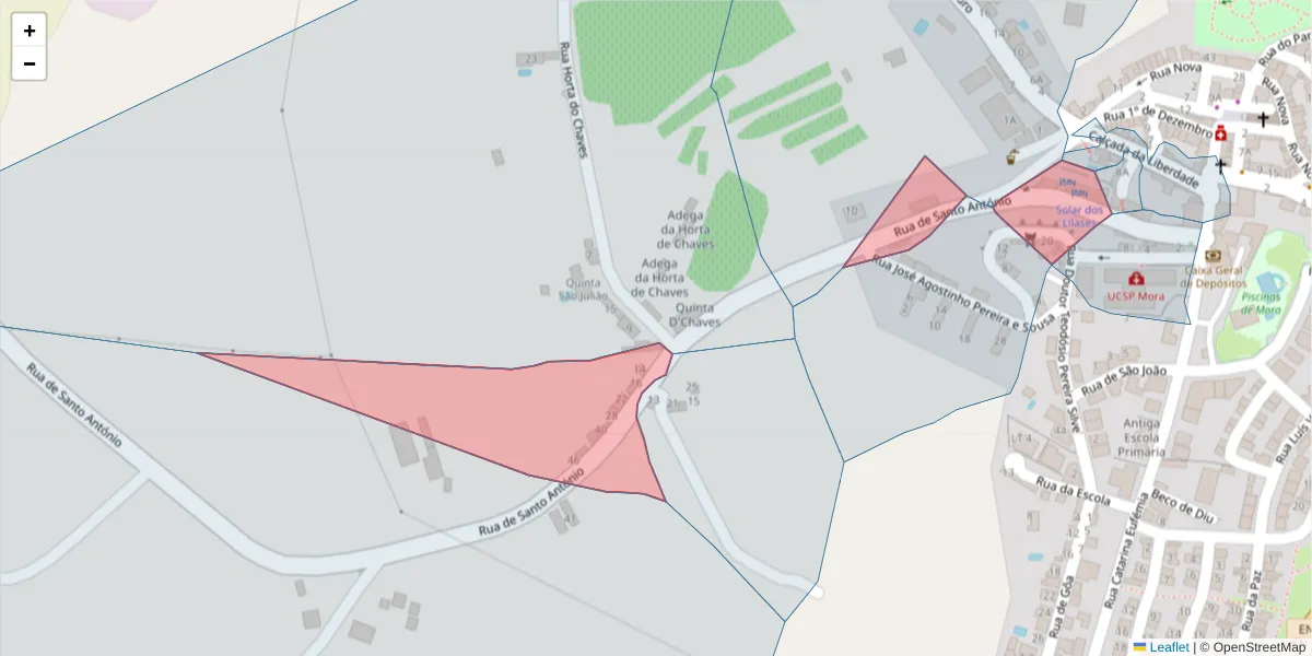 Mapa detalhado do código postal 7490-236 com limites, códigos postais vizinhos e agências dos correios