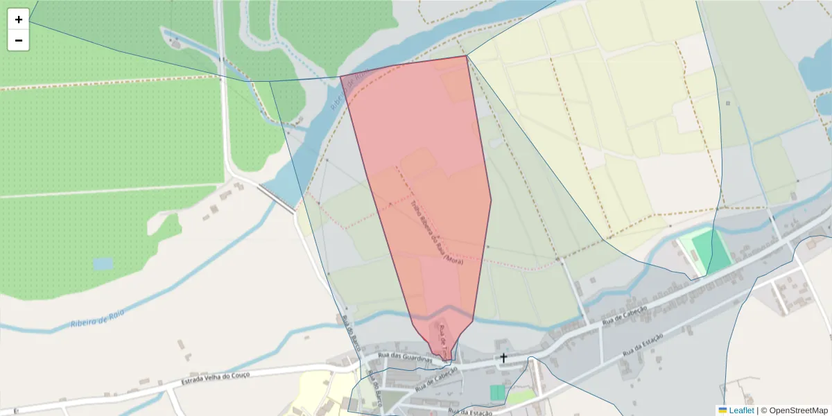 Mapa detalhado do código postal 7490-238 com limites, códigos postais vizinhos e agências dos correios