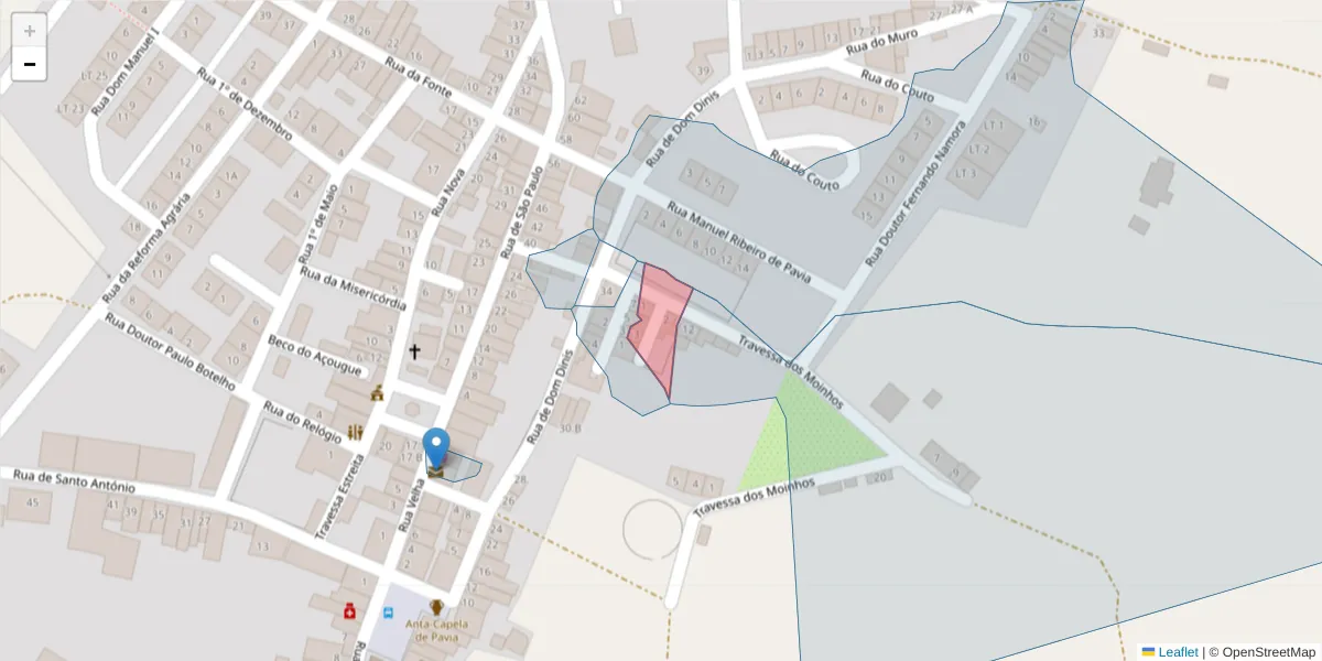 Mapa detalhado do código postal 7490-403 com limites, códigos postais vizinhos e agências dos correios