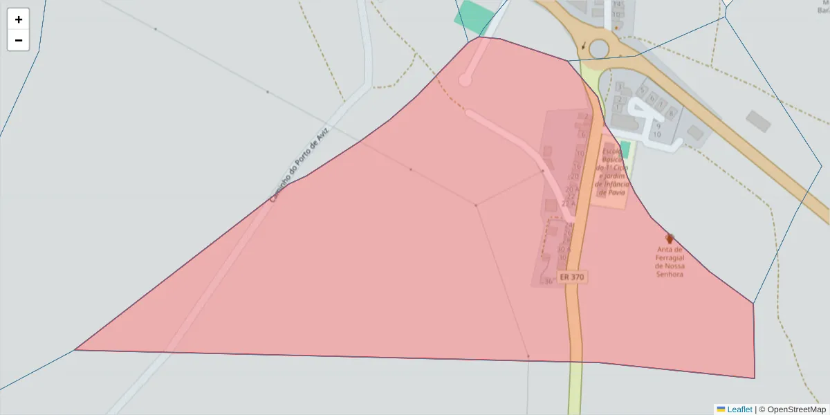 Mapa detalhado do código postal 7490-431 com limites, códigos postais vizinhos e agências dos correios