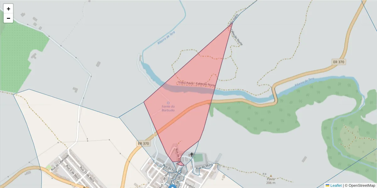 Mapa detalhado do código postal 7490-432 com limites, códigos postais vizinhos e agências dos correios