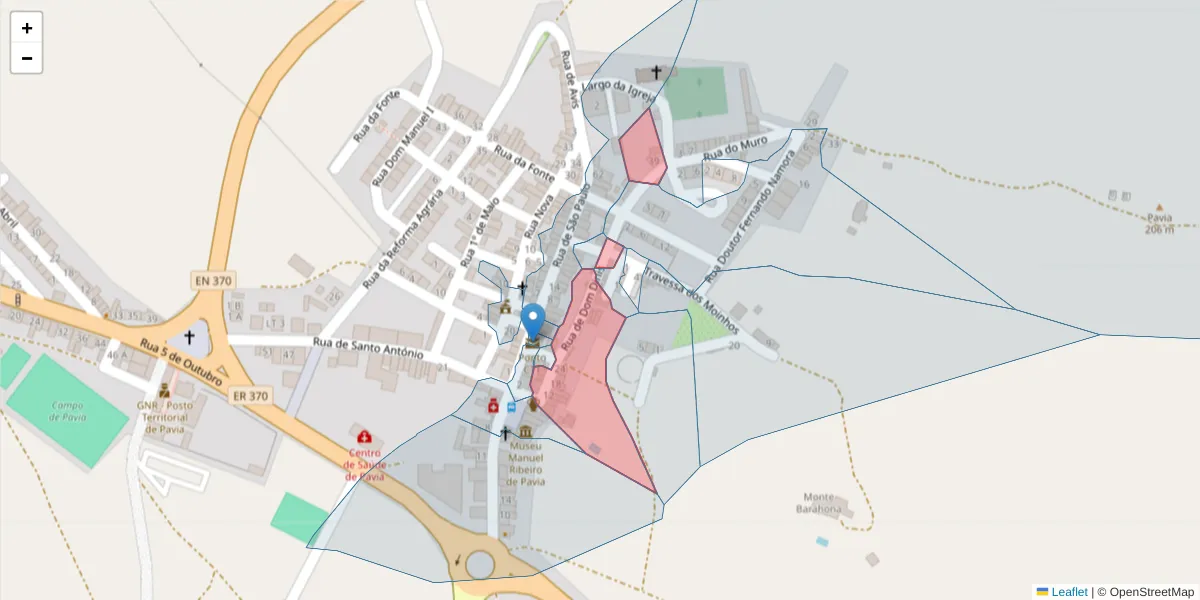 Mapa detalhado do código postal 7490-433 com limites, códigos postais vizinhos e agências dos correios