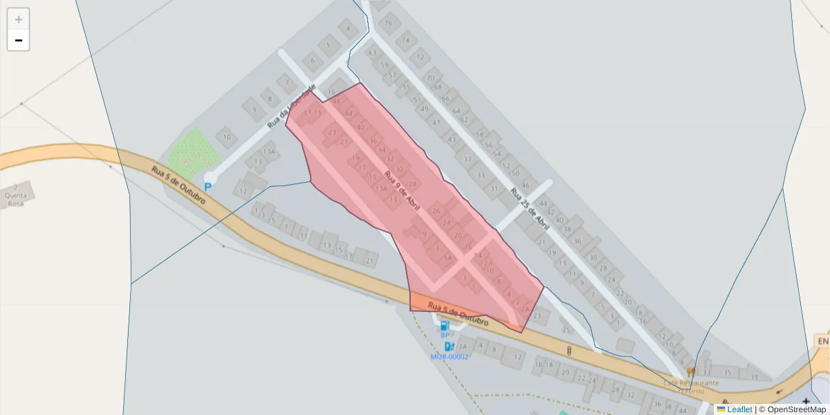 Mapa detalhado do código postal 7490-444 com limites, códigos postais vizinhos e agências dos correios