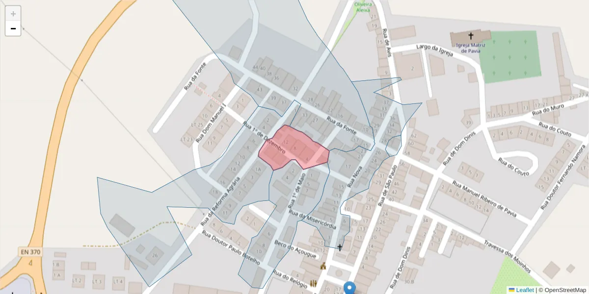 Mapa detalhado do código postal 7490-445 com limites, códigos postais vizinhos e agências dos correios