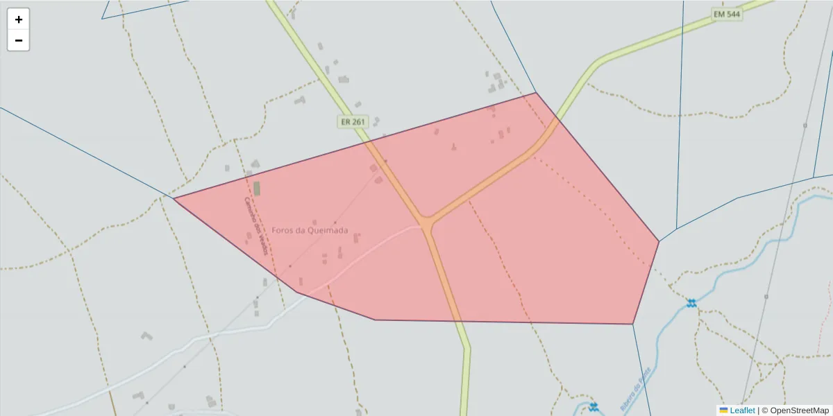 Mapa detalhado do código postal 7500-060 com limites, códigos postais vizinhos e agências dos correios