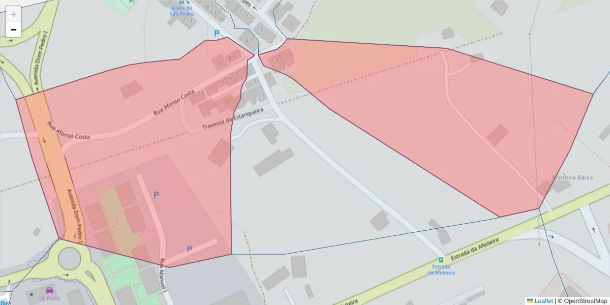 Mapa detalhado do código postal 7520-167 com limites, códigos postais vizinhos e agências dos correios