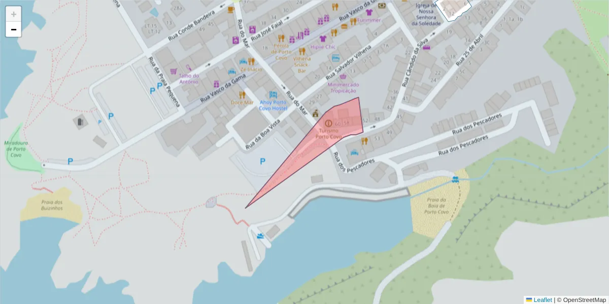 Mapa detalhado do código postal 7520-431 com limites, códigos postais vizinhos e agências dos correios