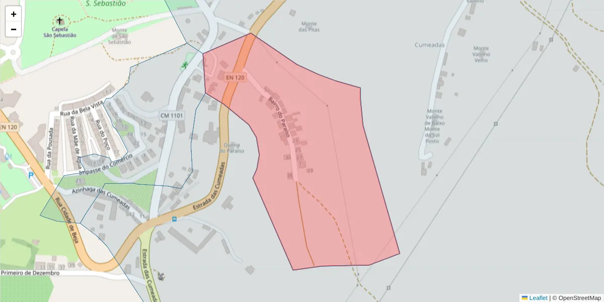 Mapa detalhado do código postal 7540-117 com limites, códigos postais vizinhos e agências dos correios