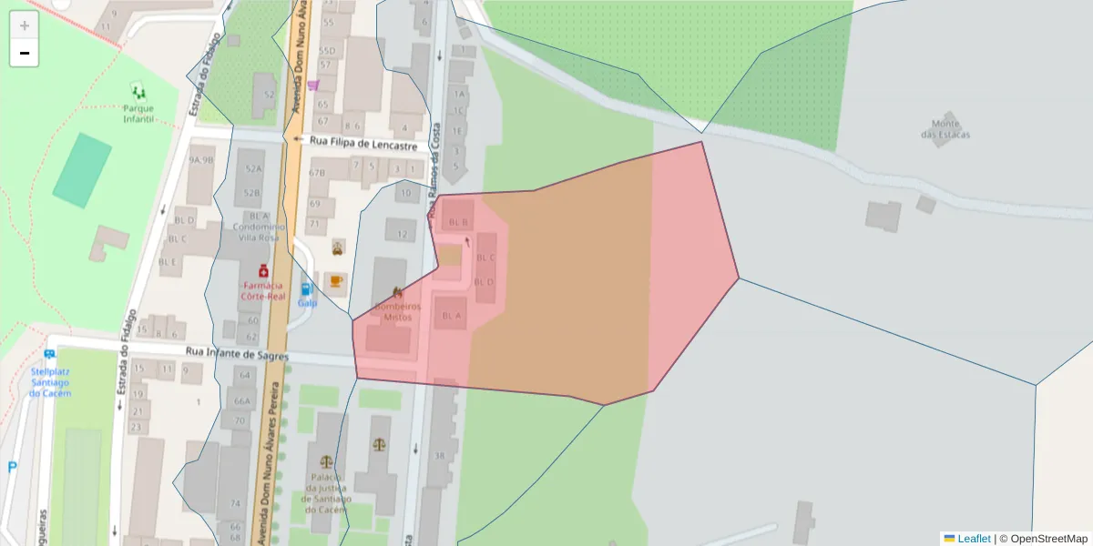 Mapa detalhado do código postal 7540-137 com limites, códigos postais vizinhos e agências dos correios