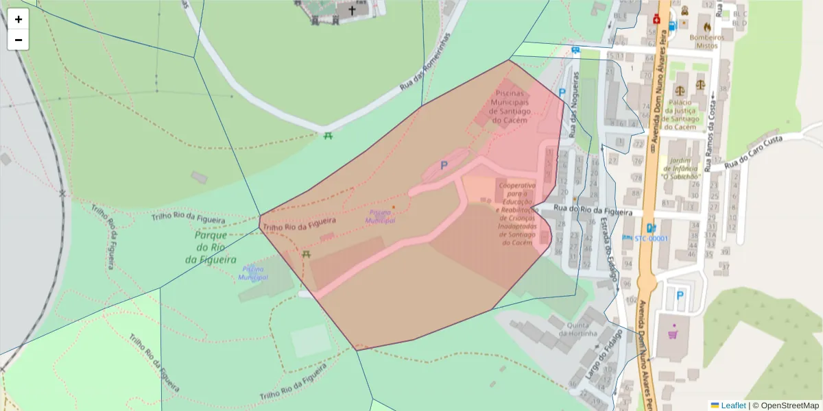 Mapa detalhado do código postal 7540-162 com limites, códigos postais vizinhos e agências dos correios
