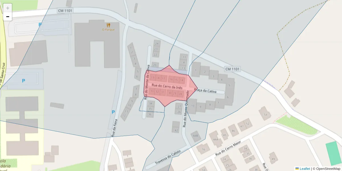 Mapa detalhado do código postal 7540-165 com limites, códigos postais vizinhos e agências dos correios