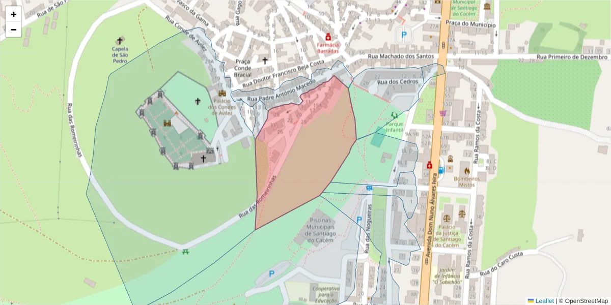 Mapa detalhado do código postal 7540-187 com limites, códigos postais vizinhos e agências dos correios