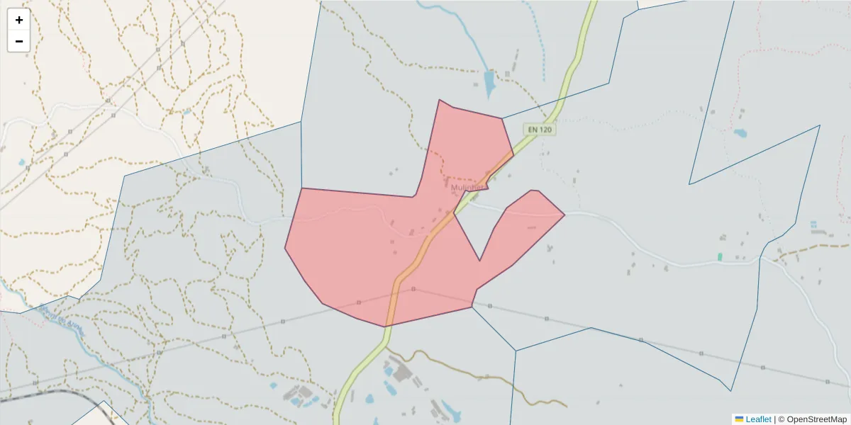 Mapa detalhado do código postal 7540-323 com limites, códigos postais vizinhos e agências dos correios